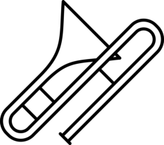 Big Trombone Vinyl Cutting Svg File, Free Vectors File